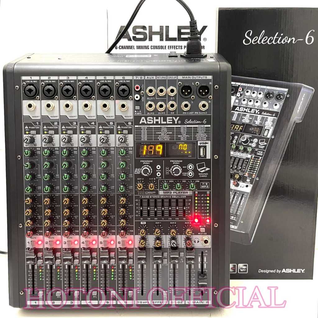 Mixer Audio Ashley Selection 6 6Channel Original Mixer Ashley Selection6 Mixing 6 Bagus Murah ( Bisa