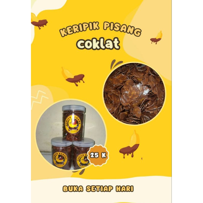 

Cemilan keripik Pisang coklat toples isi 800 mL