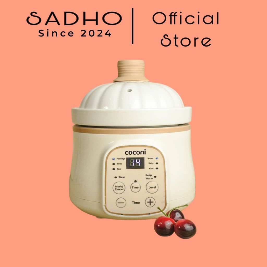 SADHO.STORE - COCONI SLOW COOKER1L | ALAT MASAK MAKANAN BAYI DIGITAL | ALAT MASAK MPASI
