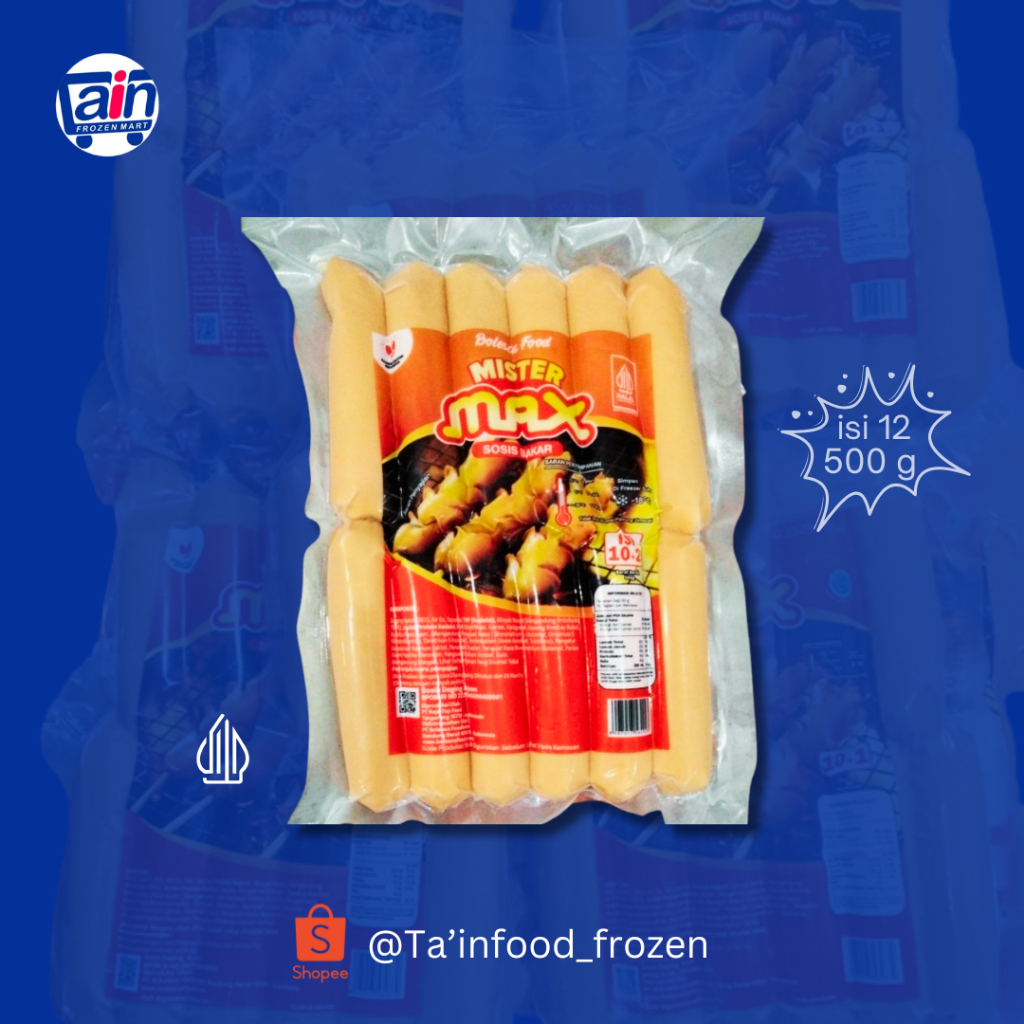 

sosis bakar mister max olahan makanan beku isi 12 500g
