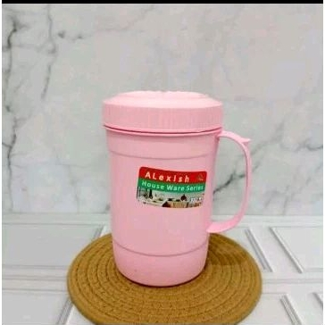 Mug plastik 1 lt Alexis / cangkir plastik | gelas mug tutup drat benji 1liter/gelas 1 liter/mug tutu