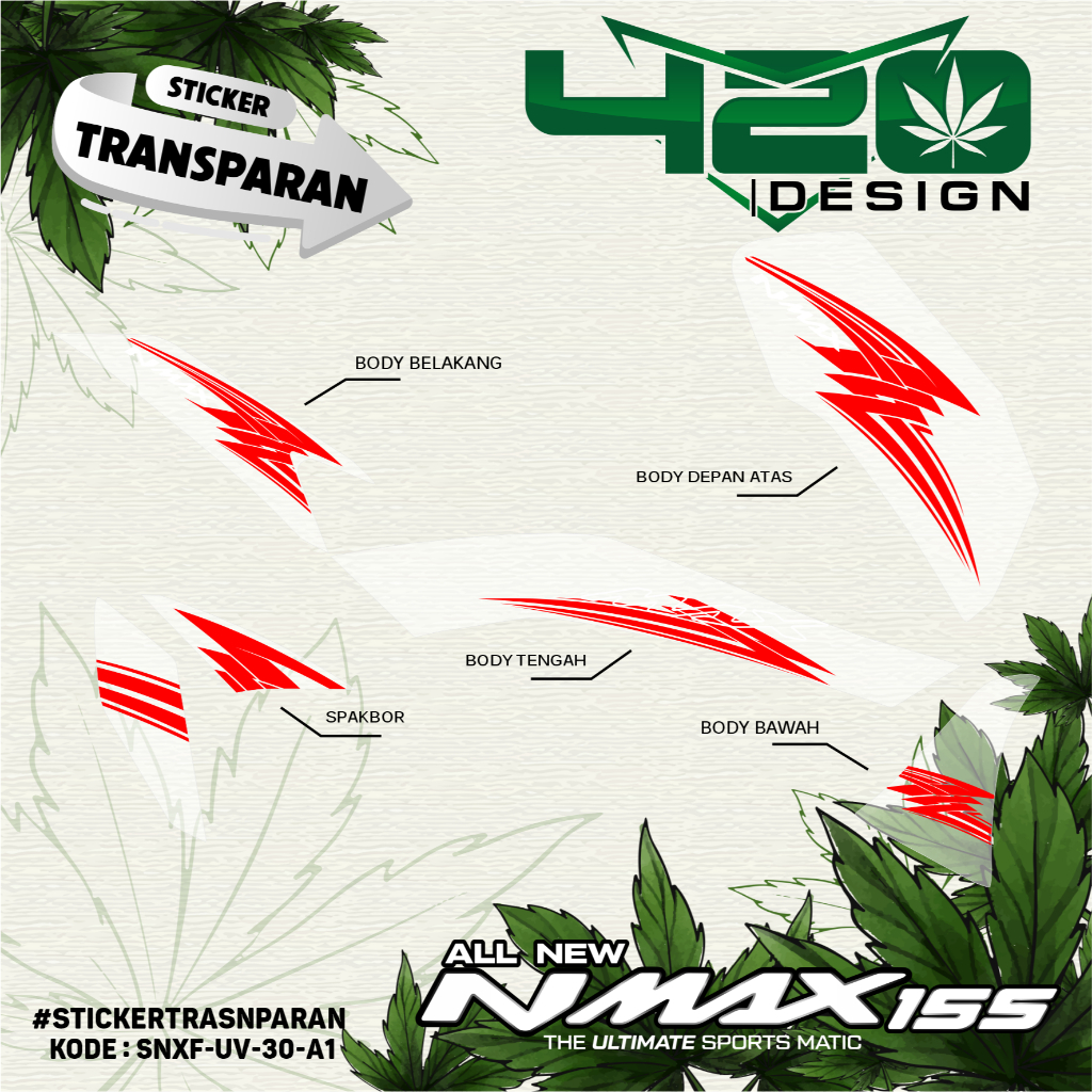 STRIPING NMAX NEW 2020 - STRIPING VARIASI UV TRANSPARAN NMAX NEW 2020 MOTIF VARIASI SIMPLE SNXF-UV