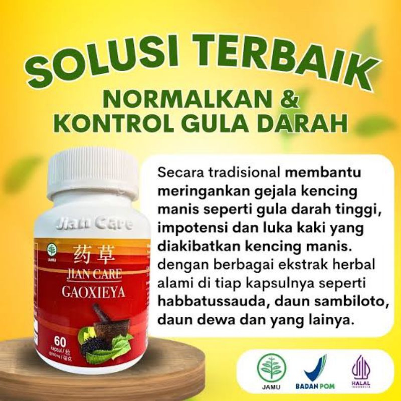 Jian Care Gaoxieya - Solusi Atasi Diabetes,Kencing Manis (BPOM)