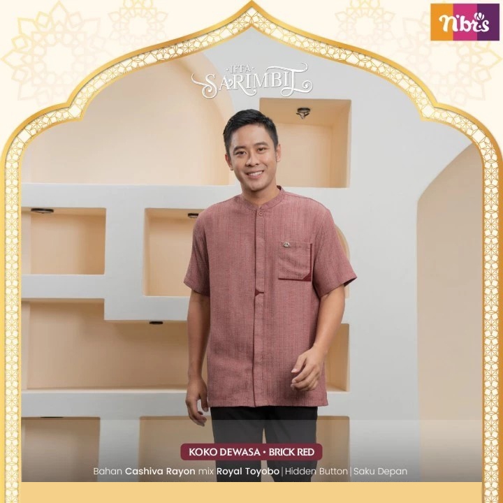 Nibras Sarimbit Koko Iffa Brick Red Nibras Koko Pria