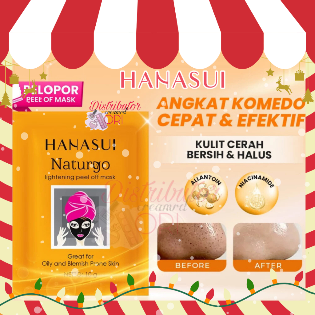 MASKER LUMPUR NATURGO hanasui SYB/ SACHET SYB hanasui NATURGO BLACK masker komedo hitam