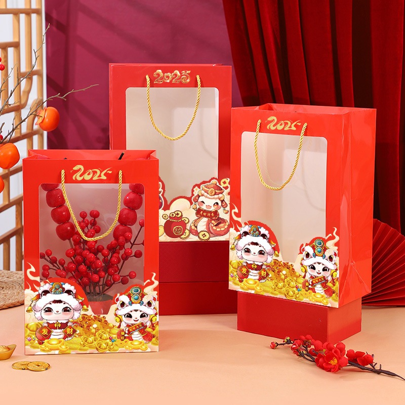 

23x13.5x34cm Paper Bag Imlek 2025. Paper Bag Chinese New Year 2025. Paper Bag Imlek Shio Ular