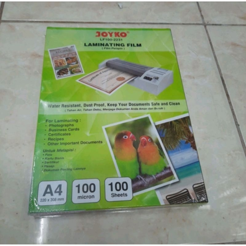 

laminating a4 10 lembar