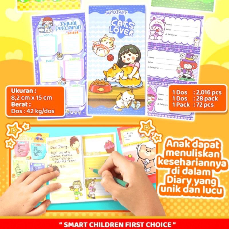 

my diary, buku diary anak + jadwal pelajaran + stiker DG [EDUFUNTOYS]