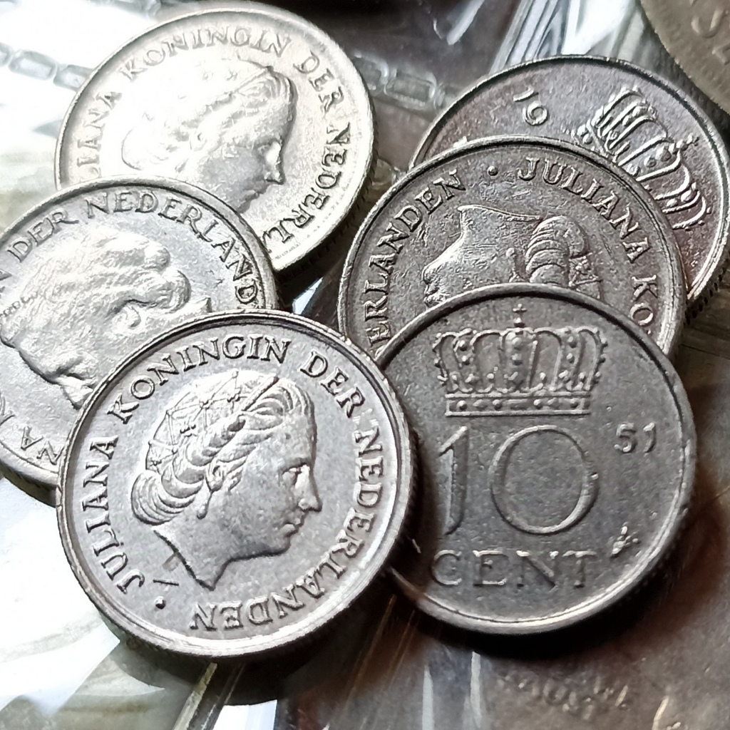 Koin Kuno Belanda / Netherlands 10 Cents - Juliana Tahun Campur