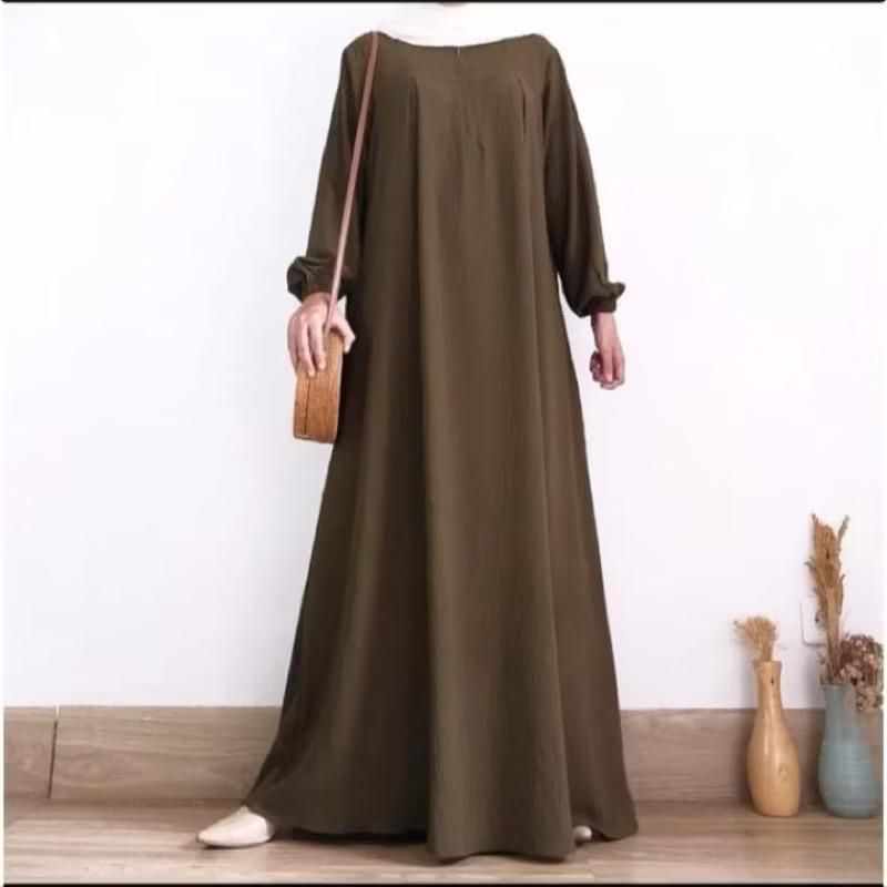 Gamis Crinkle Polos Jumbo Ld 140