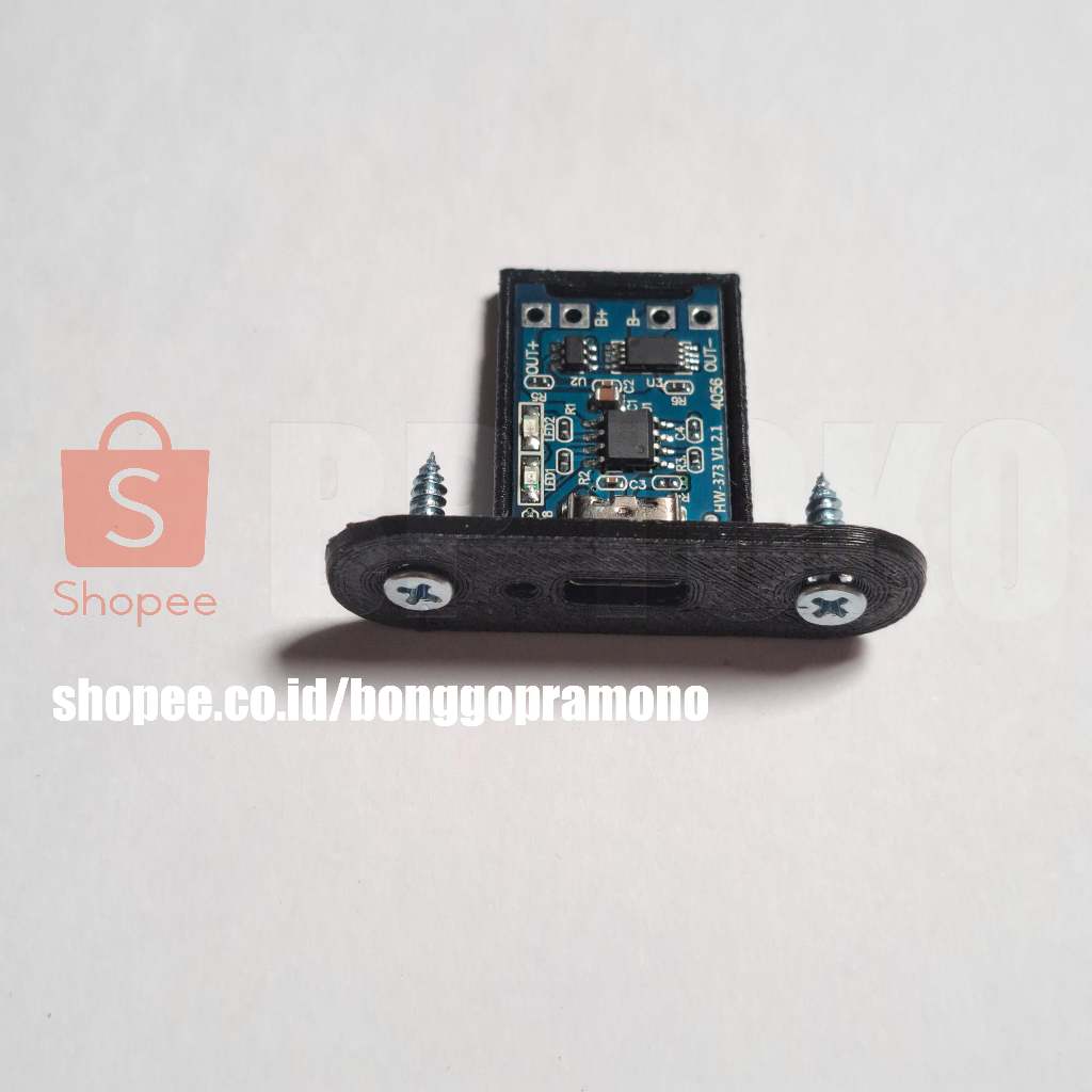 Paket TP4056 Type C + Holder + Skrup