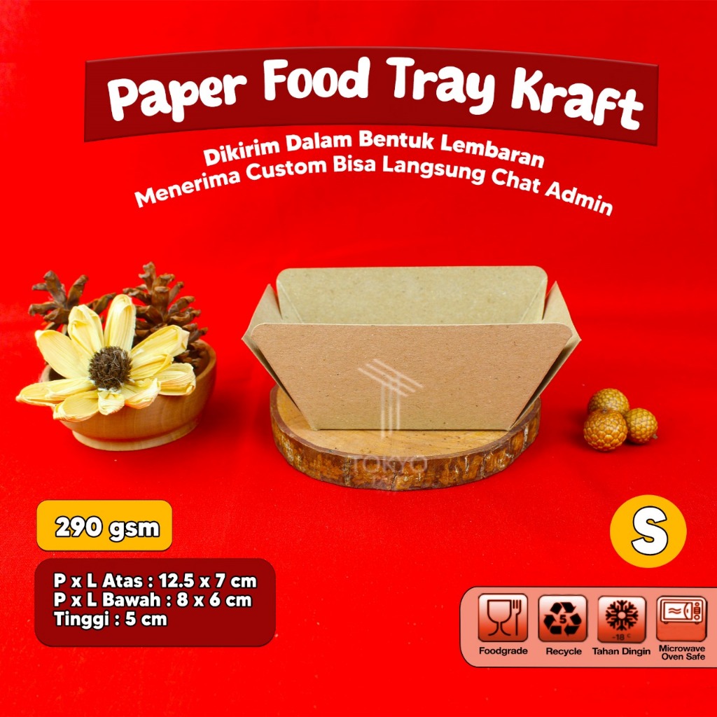 PAPER TRAY S/FOOD TRAY S LAMINASI FOODGRADE