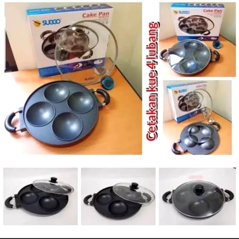 Cake Pan suggo 4 lubang/Cetakan serabi 4 lubang/cetakan serabi  4 lubang suggo/Cetakan kueh