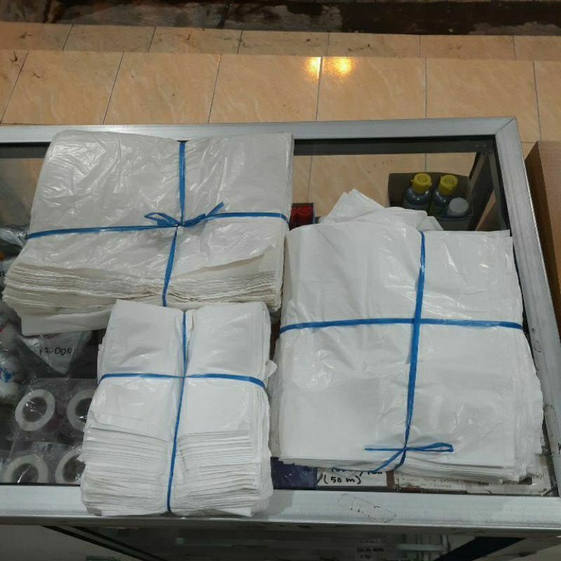 Kresek Putih Los Kiloan ukuran Kecil, Sedang, Besar per ikat