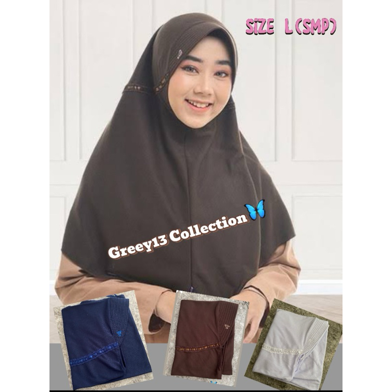 krudung rabani / jilbab rabani / krudung serut tali sekolah SMP size L