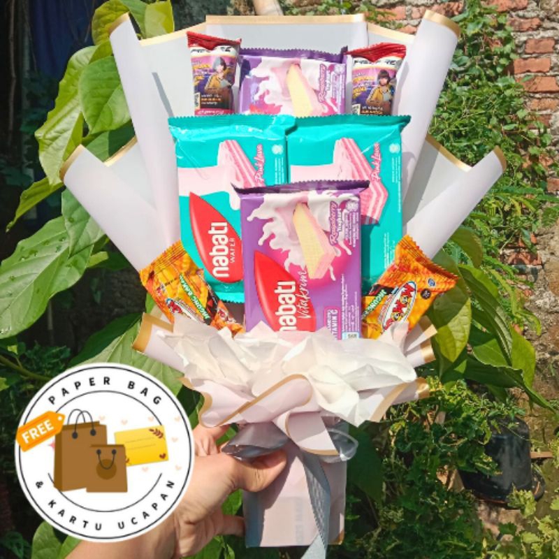 

Buket Snack Murah (M) FREE PAPERBAG & KARTU UCAPAN Untuk Hadiah Ultah, Wisuda, Hari Ibu Hari Guru