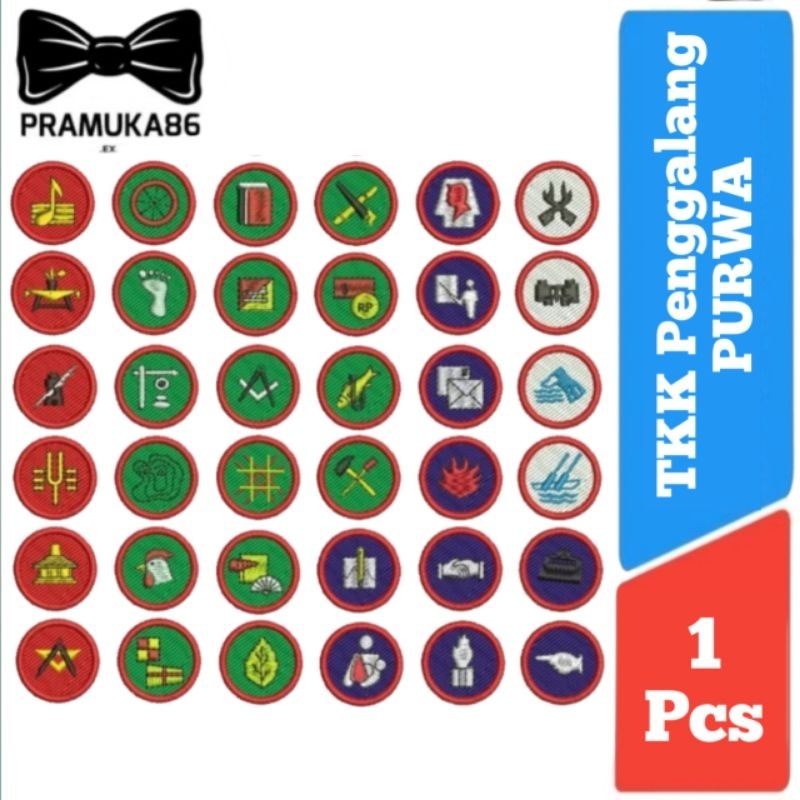 TKK Penggalangan Purwa (BULAT MERAH) Wajib & Non Wajib Bordir / Badge Tkk Pramuka Penggalang Purwa K