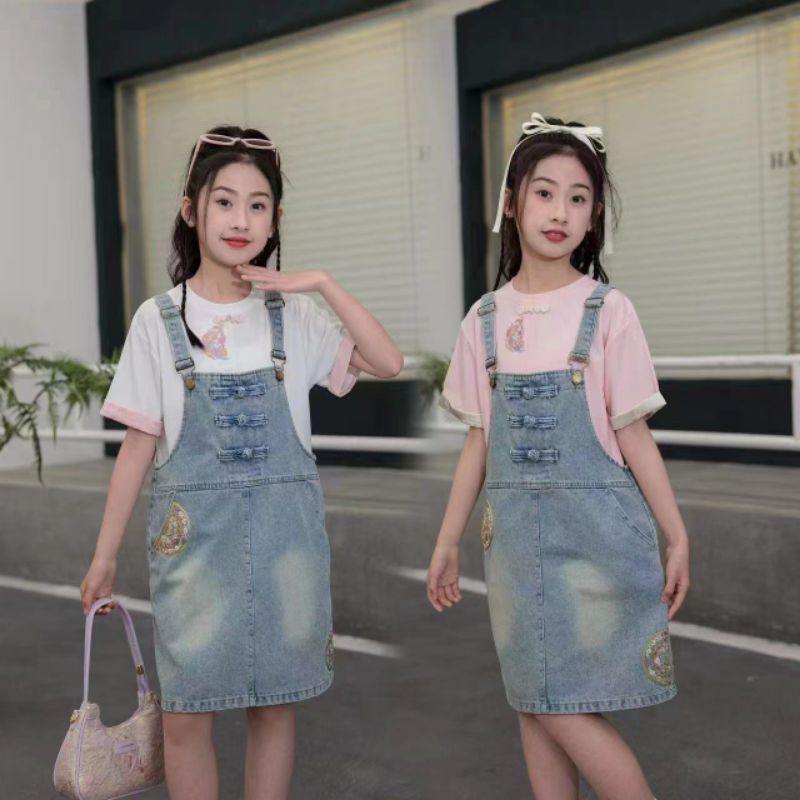 Baju Kodok / Jumsuit Celana panjang Jeans [2413] dan Overall Rok jeans [2415] Anak Perempuan ± 5 sam