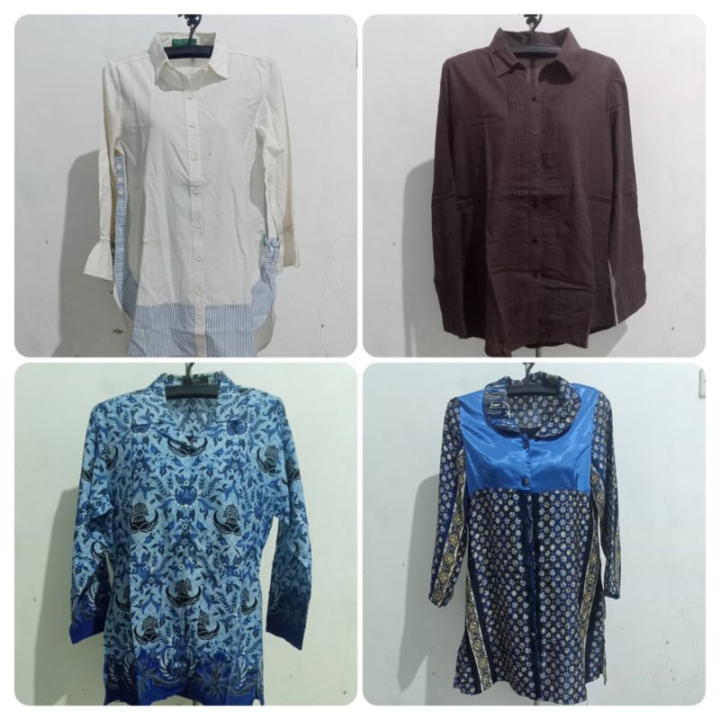 kemeja wanita Preloved atasan wanita Preloved PL batik Preloved PGRI KORPRI Seragam Dinas