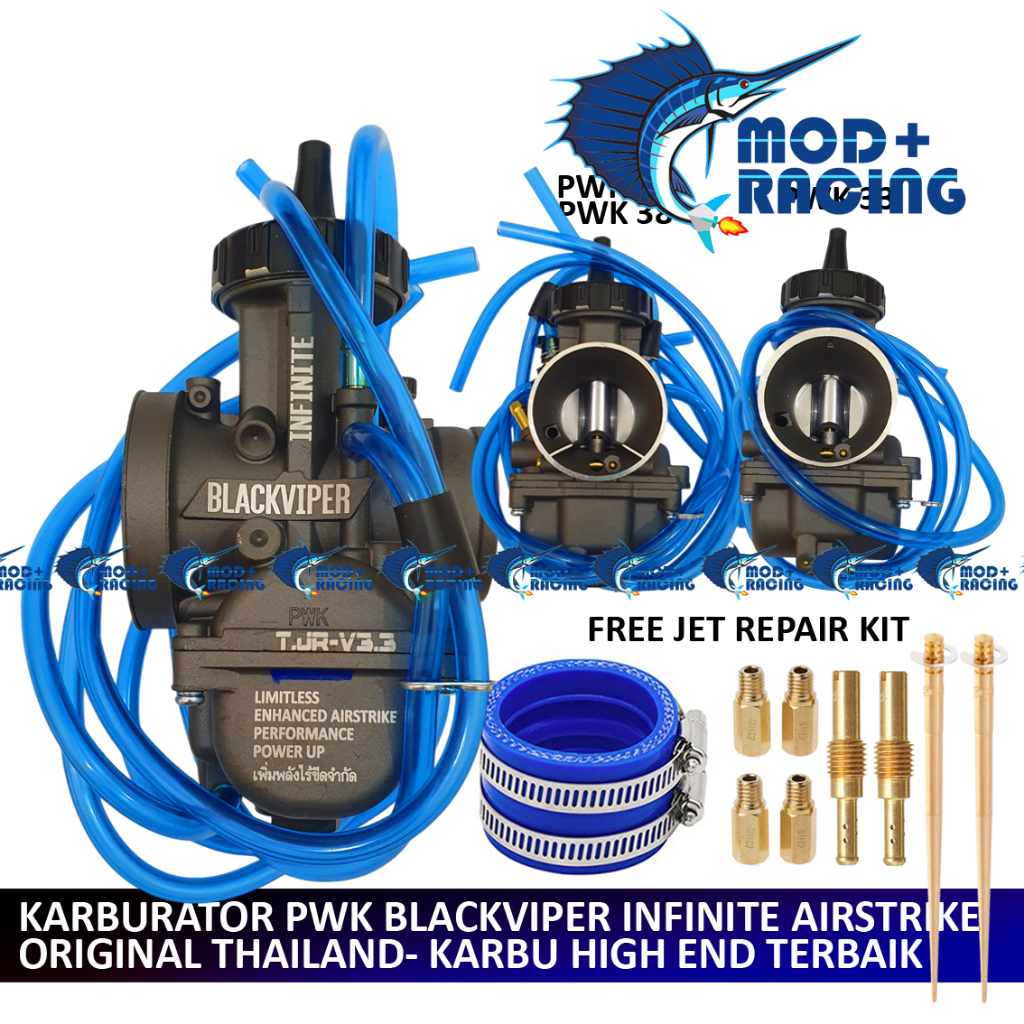 (COD) KARBURATOR BLACKVIPER INFINITE AIRSTRIKE PWK 24 26 28 30 33 34 35 36 38 40 42 SIRIP KARBU MOD 