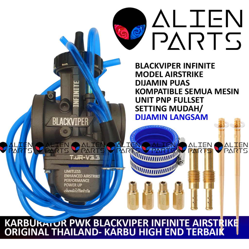 (BISA COD) KARBURATOR BLACKVIPER INFINITE AIRSTRIKE PWK 24 26 28 30 33 34 35 36 38 40 42 SIRIP KARBU
