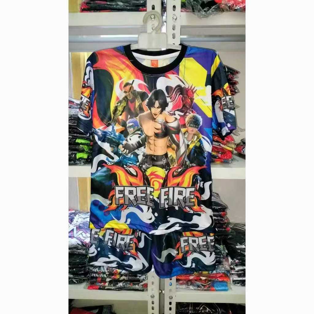 cod baju pupg baju ff baju anak gaming/setelan kaos ff printing size 2-12thn