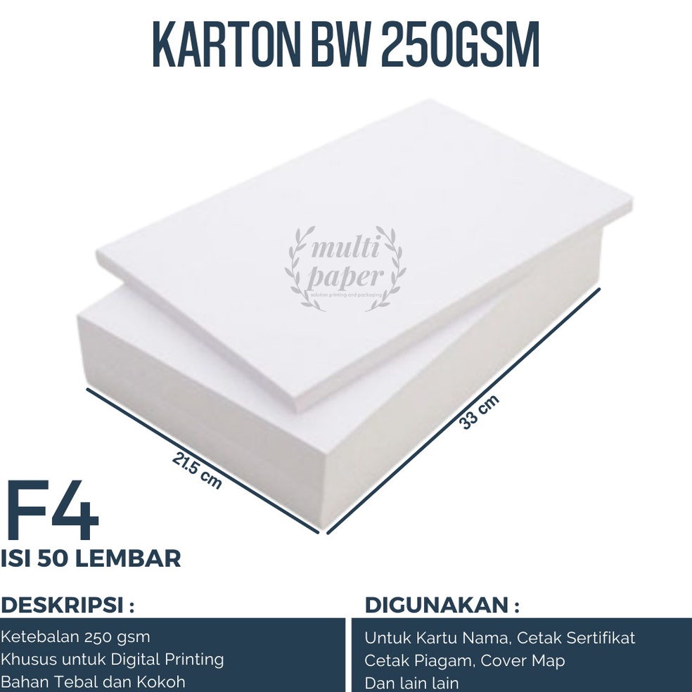 

AZMLA4978 Karton BW F4 isi 5 lembar Kertas BW F4 25gsm