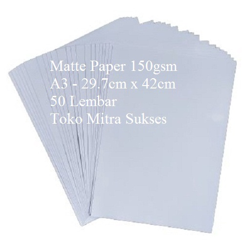 

A3 Kertas Matte Paper 15gram A3 isi 5 Lembar 7ESRD5485
