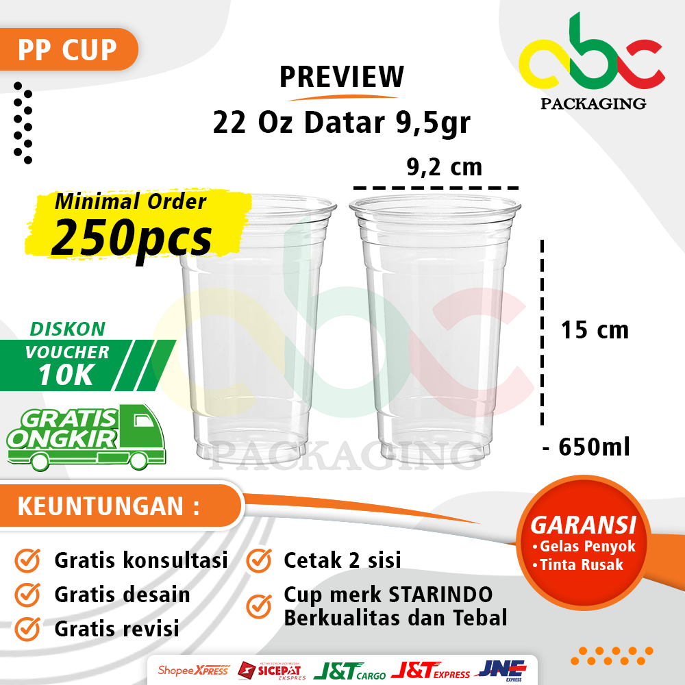 Sablon Cup Datar 22 Oz Starindo (9,5 Gram)