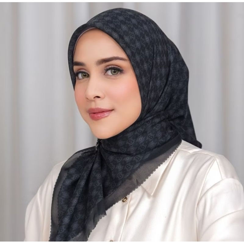 Buttonscarves Ikat Square- Caviar