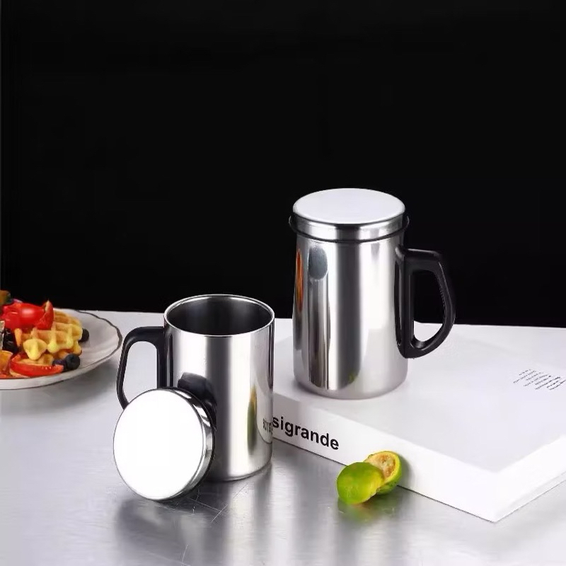 Mug Kopi Stainless / Gelas Mug Kopi Tahan Panas Dingin Stainless Steel