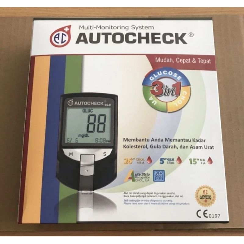 Autocheck GCU 3in1 Alat Tes Gula Asam Urat Kolesterol  Autocheck Alat Tes Gula Darah