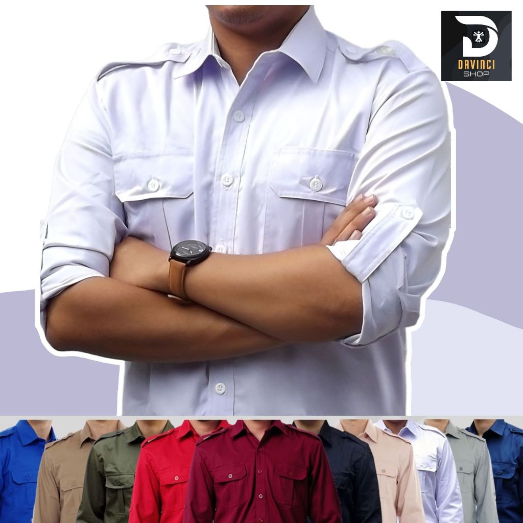 Baju Kemeja PDL PDH Lapangan Lengan Panjang - Pakaian Atasan Seragam Pria Wanita Premium Kerja Kanto