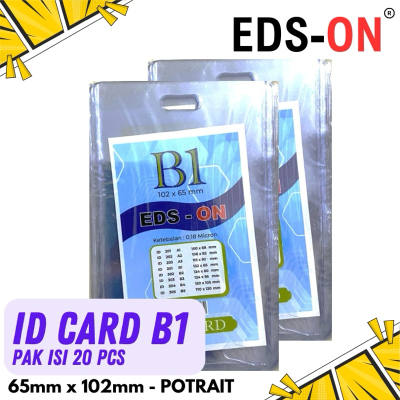 

PLASTIK MIKA ID CARD/CARD CASE/NAME TAG PLASTIK POTRAIT MERK EDS-ON