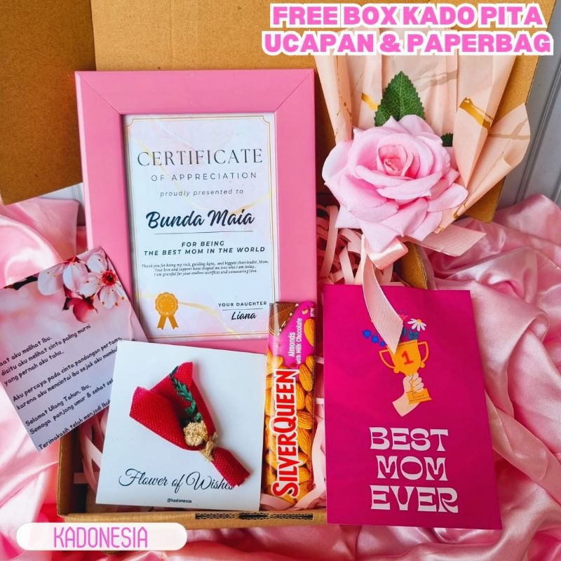 Kado Hari Ibu Hampers Sertifikat Custom / Hadiah Bunda / Mothers Day Gift ( RULI )
