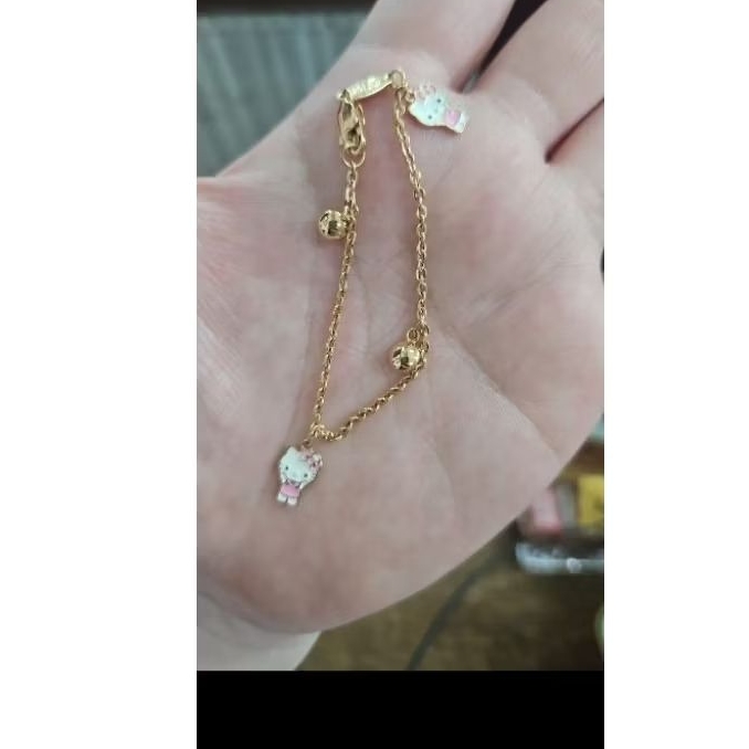 gelang serut anak remaja dewasa hello kitty emas asli 375 8k 17 cm lucu