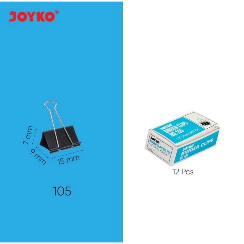 

[105] Binder Clips Joyko No 105 (isi 12) / Klip Penjepit Kertas Kecil Binder klips