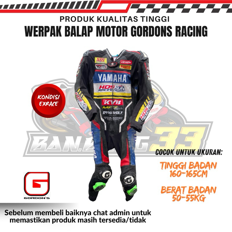 Werpak Balap Motor Road Race Gordons Full Kulit
