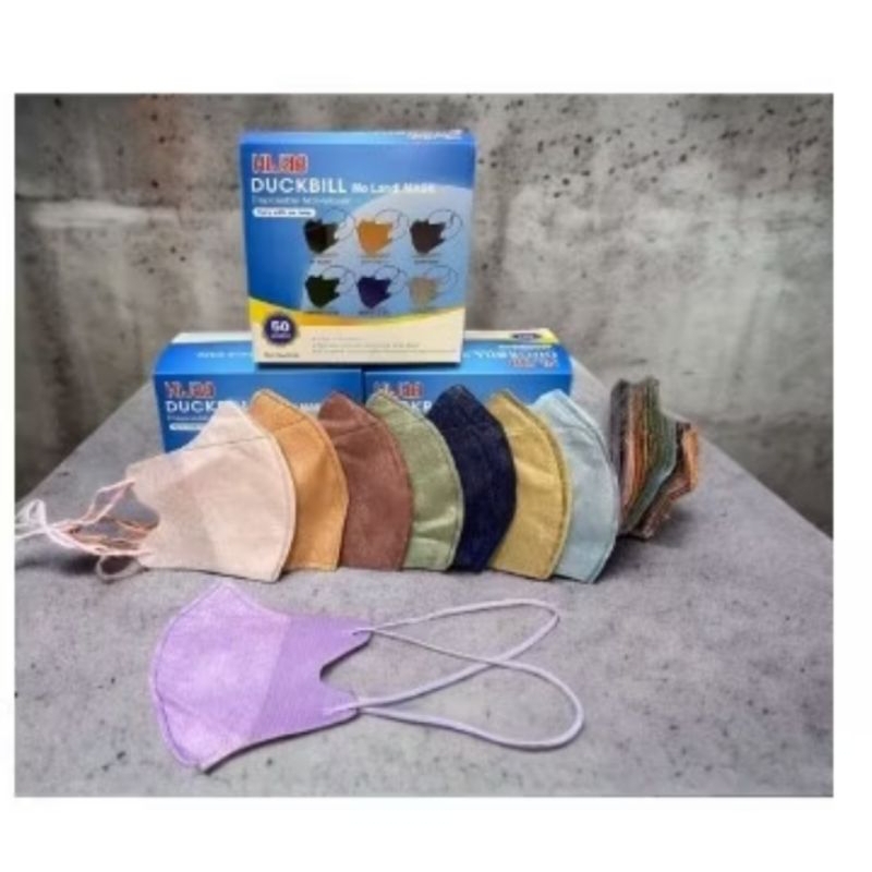 Masker hijab duckbill 50 pcs warna warni 3 ply