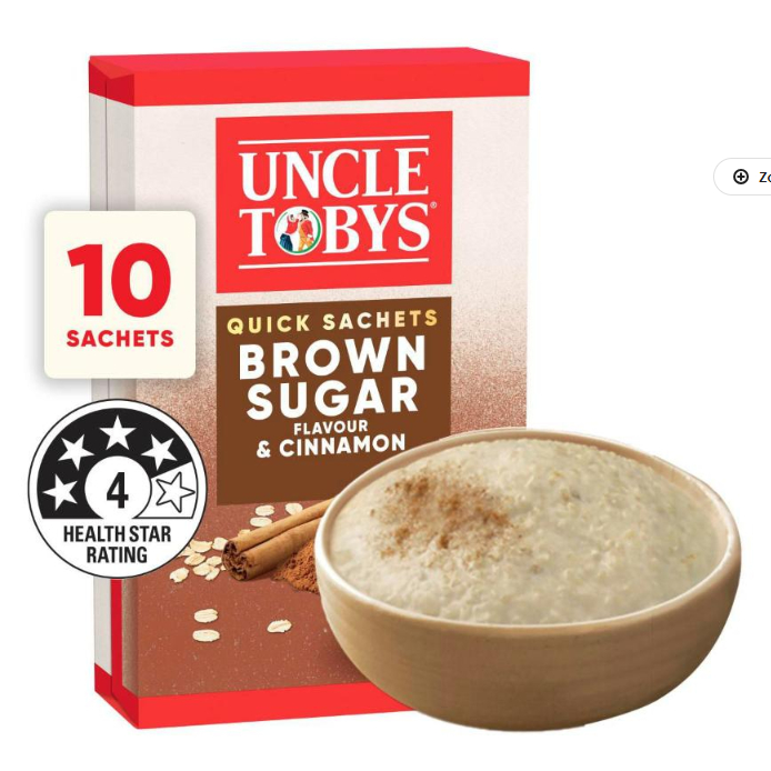 

Uncle Tobys Oats Quick Sachets Brown Sugar & Cinnamon | 350g