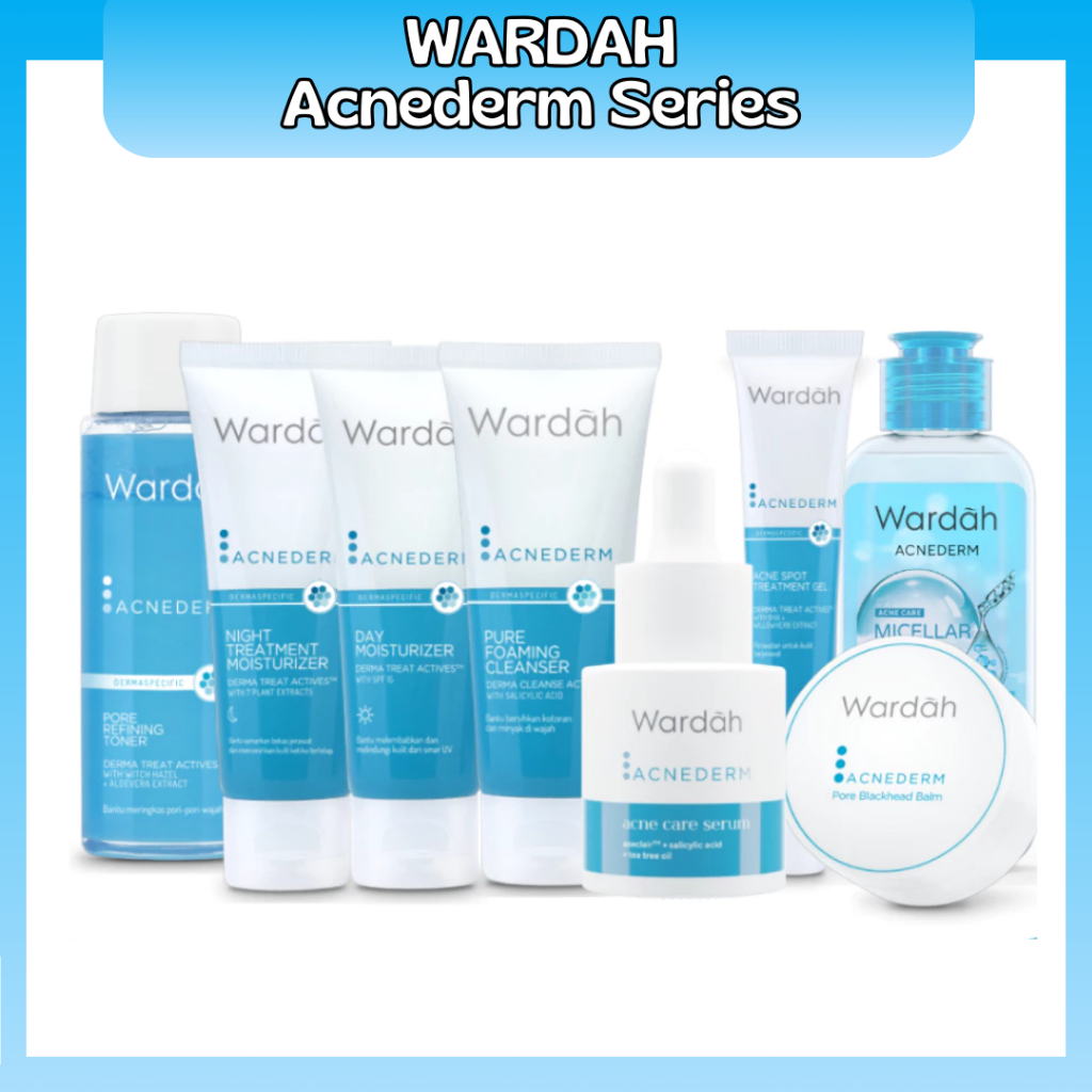Wardah Acnederm Series | Acne Care Serum | Acne Spot Treatment Gel | Day Moisturizer | Face Powder |