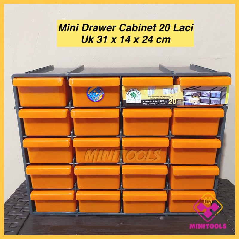 Mini Drawer Cabinet 20 Laci / Rak Komponent 20 Laci / Rak Komponent 8 Laci / Green Leaf 1899