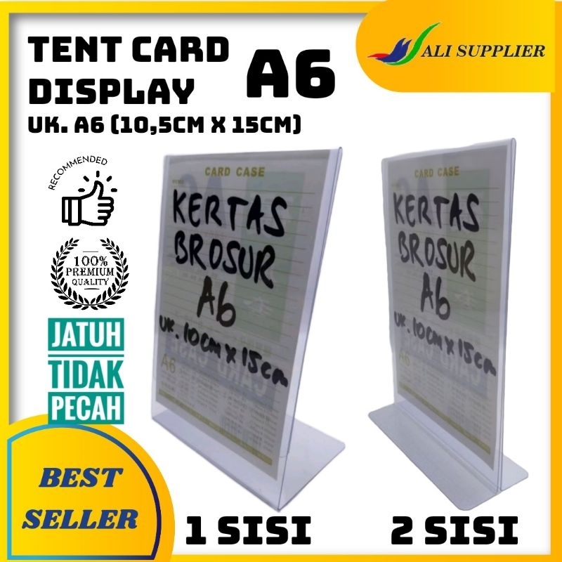 

MIKA TENT CARD A6 / TEMPAT BROSUR A6 / BUKAN AKRILIK A6 / STAND PROMOSI / MIKA TEMPAT SCAN QR CODE / MIKA DISPLAY BROSUR A6 / TEMPAT KERTAS DISPLAY / TEMPAT BROSUR DIMEJA / DUDUKAN KERTAS / DUDUKAN BROSUR / PAPER HOLDER / PAPER STAND A6 MURAH