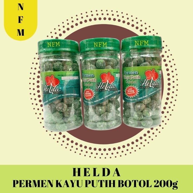 

Helda Permen Kayu Putih Extra Strong Peppermint 200g [Botol]