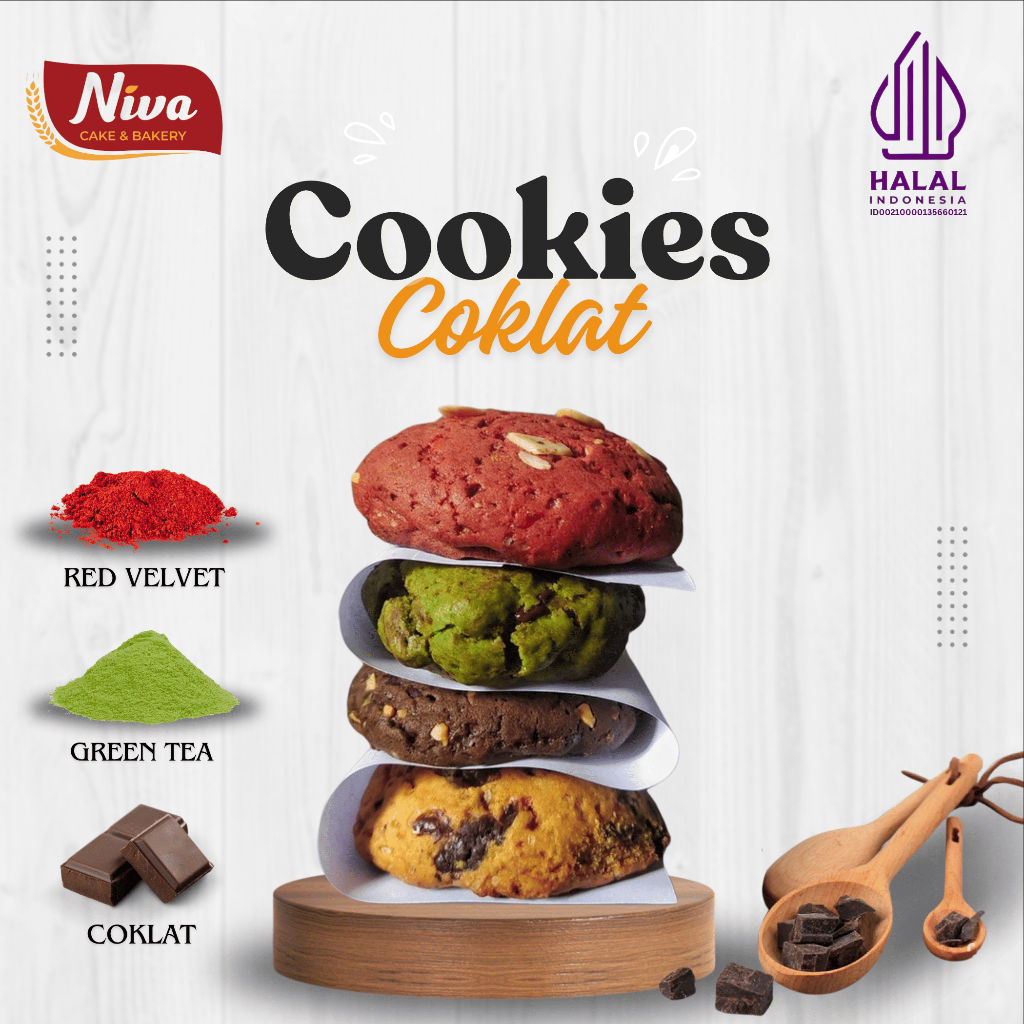 

Soft Cookies Premium - Tebal Keranci dan Lembut , Cookies Jumbo , Coklat, Red Velvet, Green tea