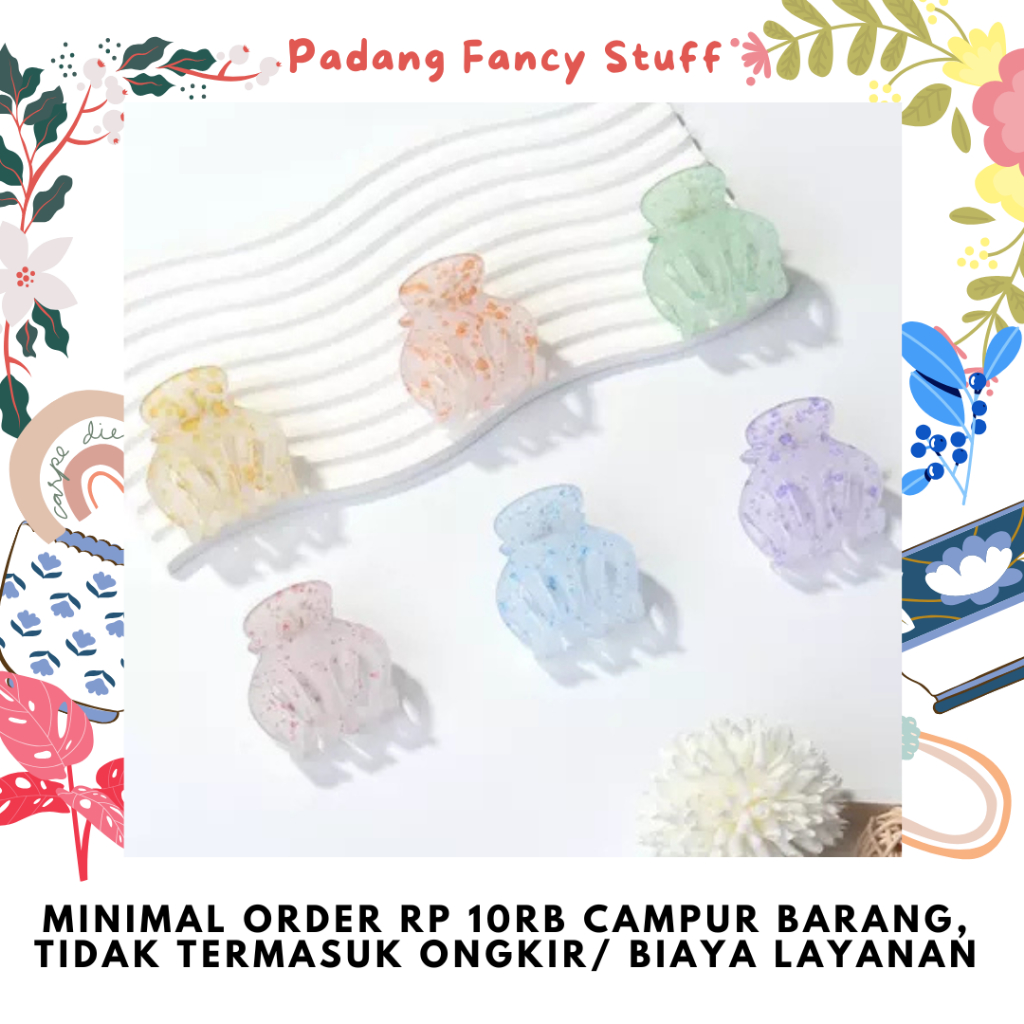 PFS - JEDAI RAMBUT KOREA CAKAR 5 DOFF CORAK BINTIK / JEPIT RAMBUT LUCU ALA KOREA