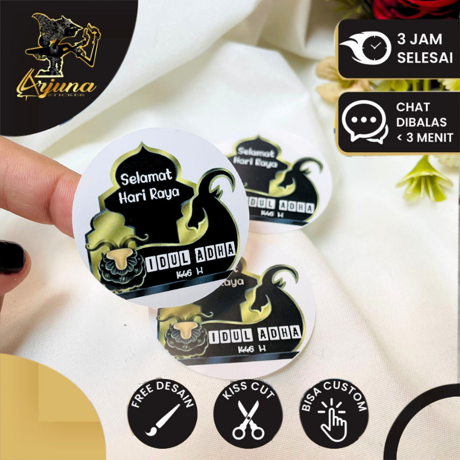 

5-8 Stiker Label Logo Makanan Sticker Kue Kering Nasi Kotak Edisi Khusus Idul Adha Lebaran Qurban
