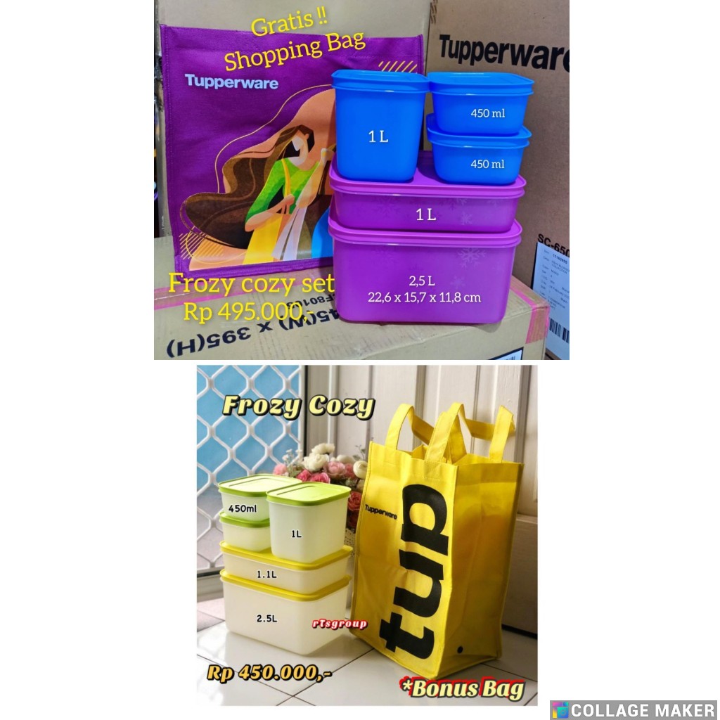 frozy cozy set tupperware tempat frezer frezeermate
