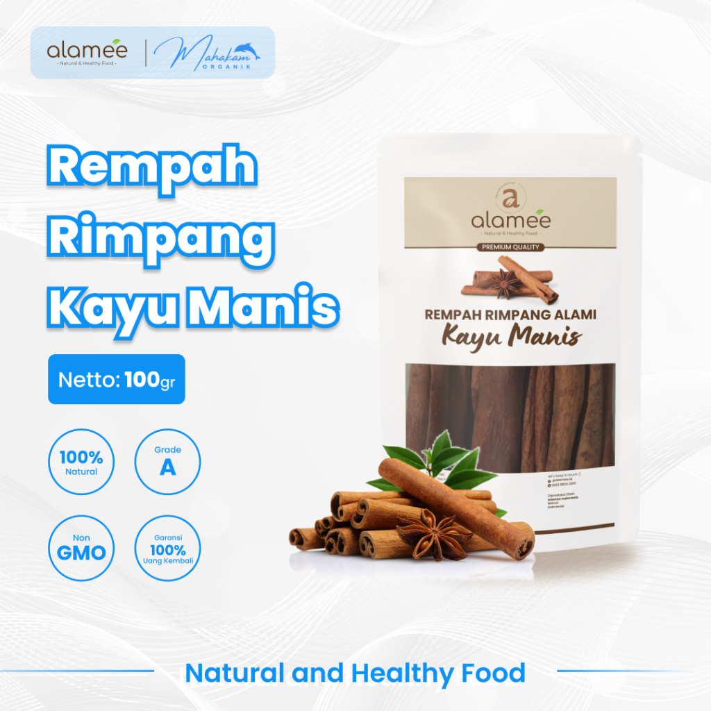 

ALAMEE Kayu Manis Rempah Cinnamon Stick Batang Rimpang Organik Alami Bumbu Masak Spice 100gr