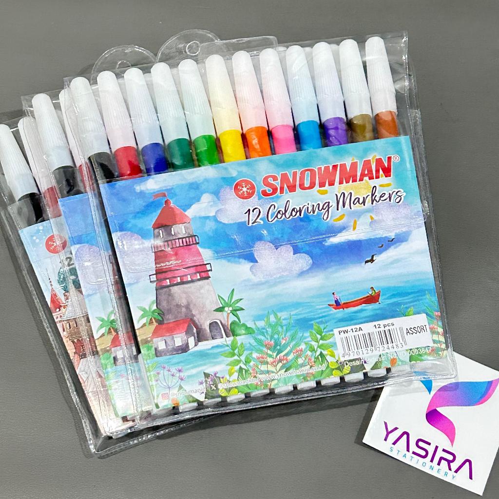 

12 WARNA Spidol 12 Warna Snowman PW-12A